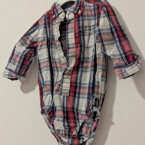 OshKosh B'gosh Red and Blue Button Shirt